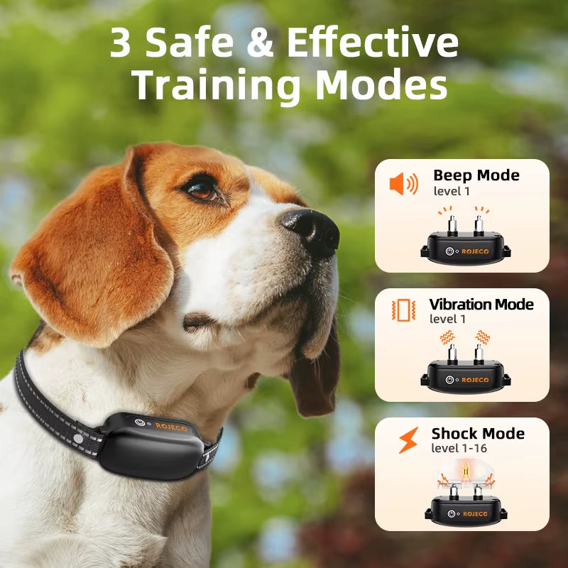 Electric Dog Training Collar 3300Ft Remote Control IPX7 Waterproof Vibrator Electric Pet Puppy Dog Bark Stop Shock Collar