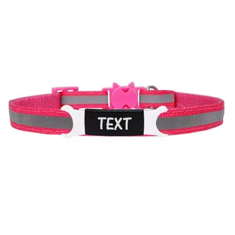 Reflective Cat Safety Buckle Colorful Collar Adjustable Custom ID Name Engraved Necklace Accessories Nameplate Collar