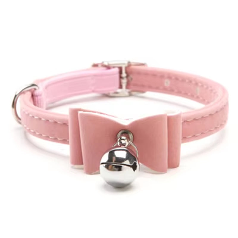 Bowtie Small Dog Cat Collar Safe Soft Velvetpet Products Dog Collar Pet Supplier with Bell for Puppy