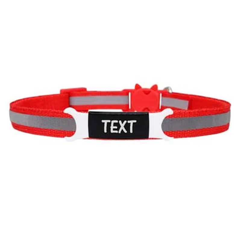 Reflective Cat Safety Buckle Colorful Collar Adjustable Custom ID Name Engraved Necklace Accessories Nameplate Collar