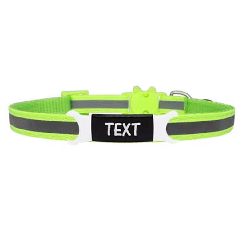 Reflective Cat Safety Buckle Colorful Collar Adjustable Custom ID Name Engraved Necklace Accessories Nameplate Collar